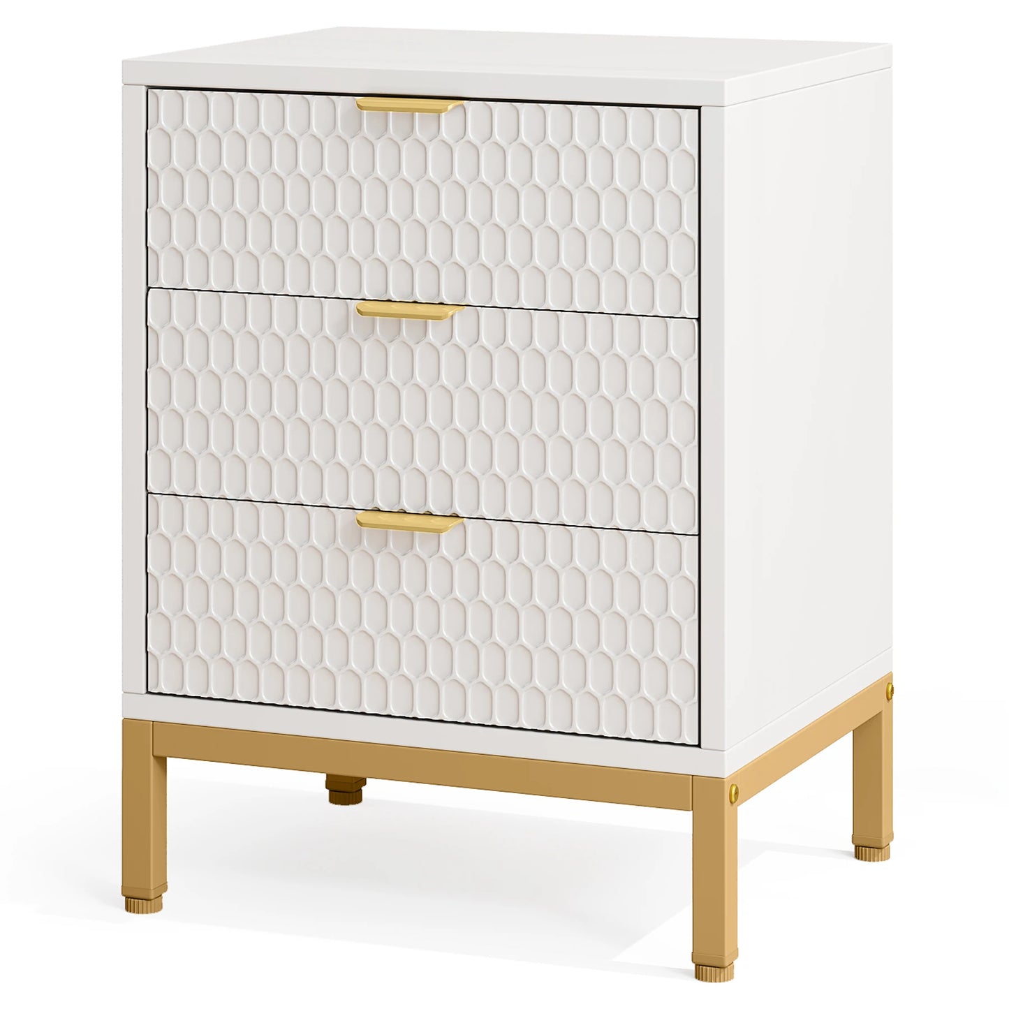 Tribesigns Modern Nightstand With 3 Drawers Bedside Table