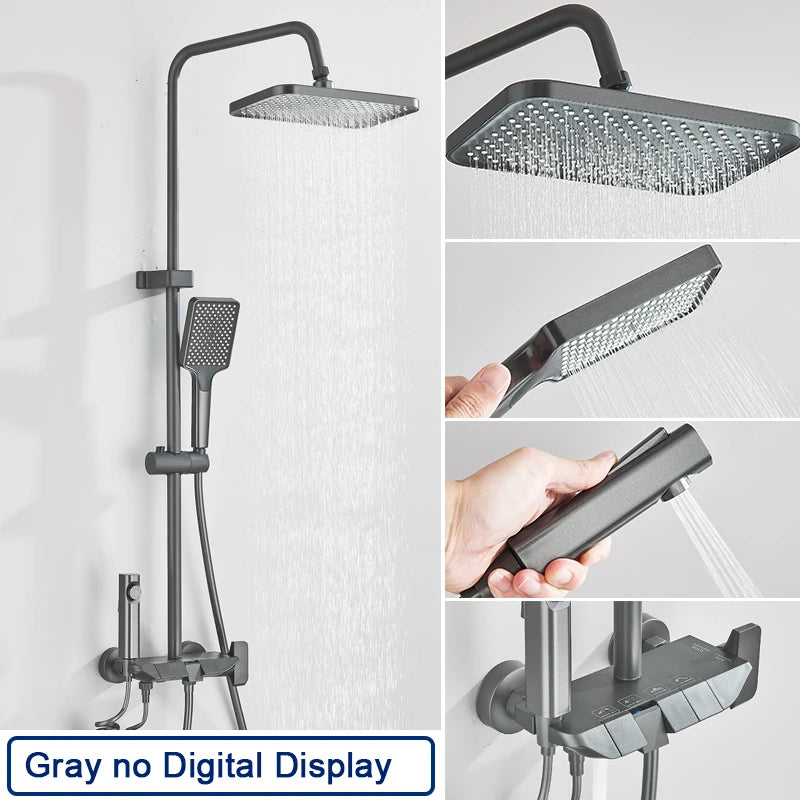 Rozin Digital Display Shower Faucet Set Piano Style