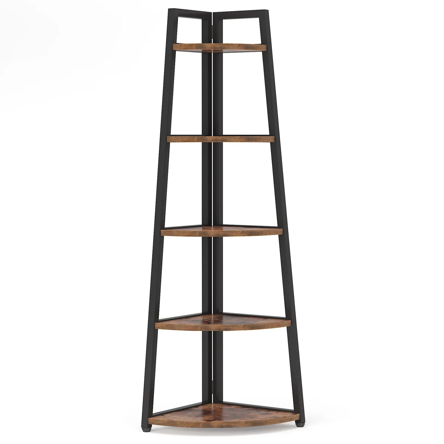 Tribesigns Corner Bookcase Wood Bookshelf 5 Tier Storage